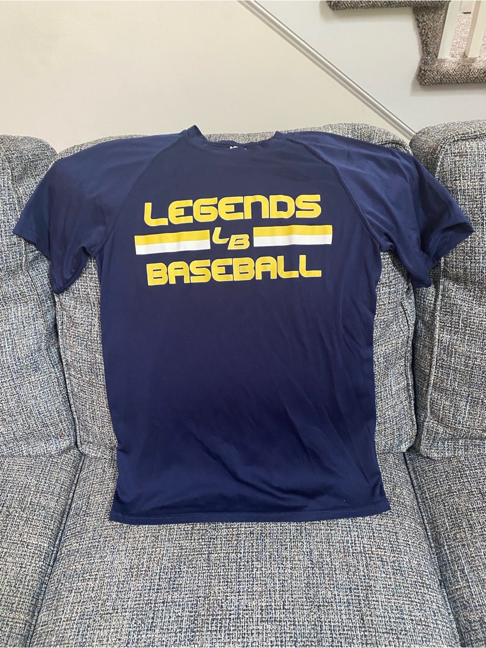 Legends Baseball Navy Blue T-Shirt, 100% Polyester, Size Adult Small